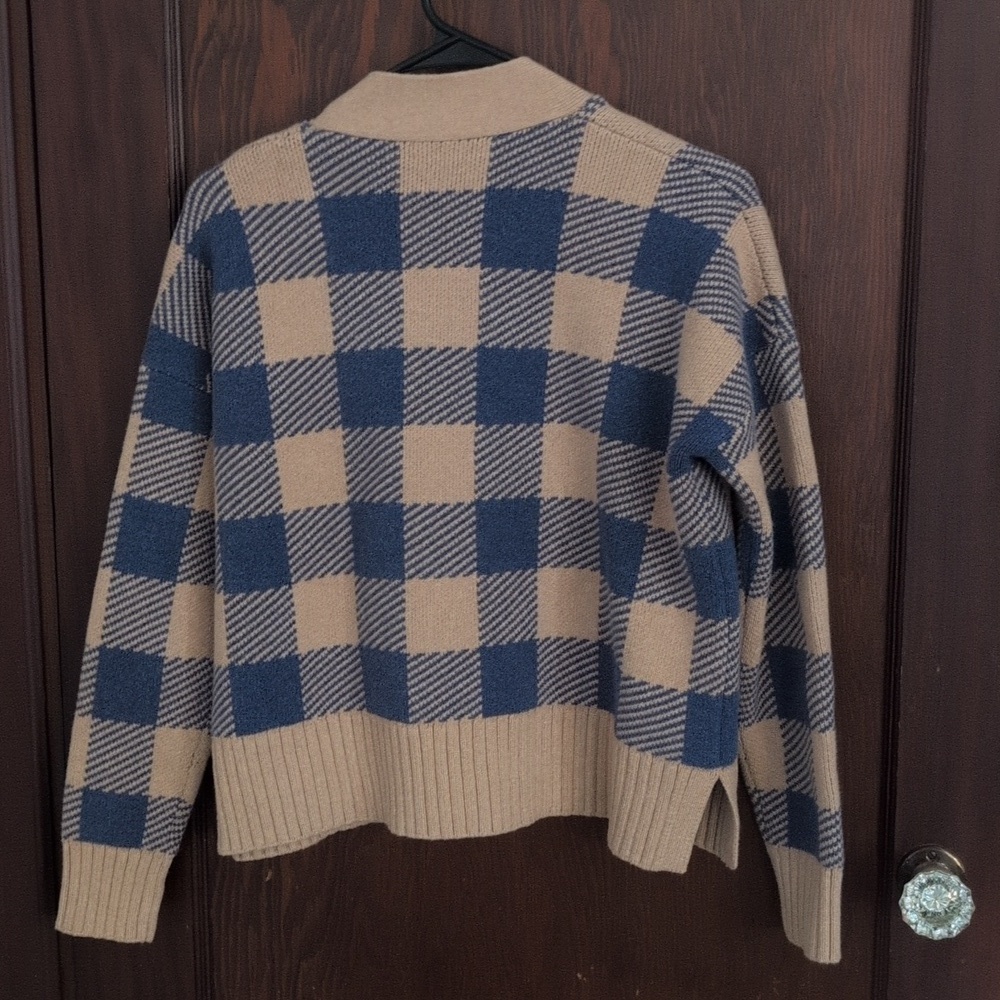 New Madewell Bayberry Cardigan Sweater in Buffalo Check Kim Kardashian Size XS - Picture 13 of 14